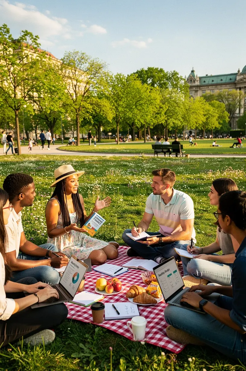 Fiatal pár megvitatja közösen a havi költségvetést otthoni környezetben.